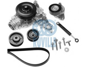 RUVILLE 55178801 vandens siurblys + V formos rumbuotas diržas, komplektas 
 Diržinė pavara -> Dirželio skriemulys