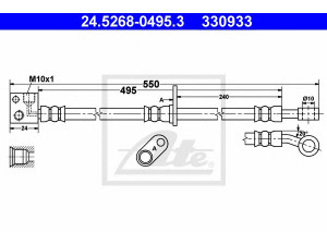 ATE 24.5268-0495.3 stabdžių žarnelė 
 Stabdžių sistema -> Stabdžių žarnelės
01465-SAA-G00, 01465-SAA-G01