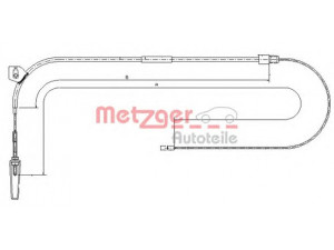 METZGER 10.9331 trosas, stovėjimo stabdys 
 Stabdžių sistema -> Valdymo svirtys/trosai
414 420 0185