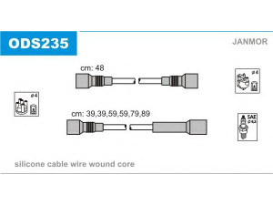 JANMOR ODS235 uždegimo laido komplektas 
 Kibirkšties / kaitinamasis uždegimas -> Uždegimo laidai/jungtys
1612508, 90350564