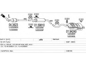 MTS C380140002940 išmetimo sistema 
 Išmetimo sistema -> Išmetimo sistema, visa