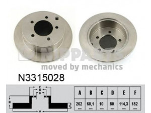 NIPPARTS N3315028 stabdžių diskas 
 Stabdžių sistema -> Diskinis stabdys -> Stabdžių diskas
4615A119, MN116332