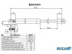 BUGIAD BGS10970 dujinė spyruoklė, gaubtas 
 Kėbulas -> Dujinės spyruoklės
09146281, 1180403