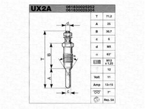 MAGNETI MARELLI 061830025304 kaitinimo žvakė
