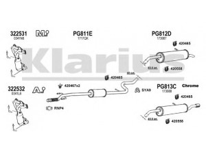 KLARIUS 631103U išmetimo sistema 
 Išmetimo sistema -> Išmetimo sistema, visa