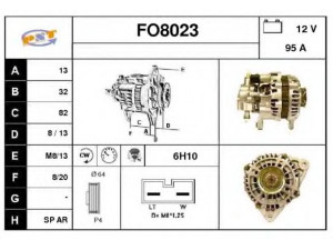 SNRA FO8023 kintamosios srovės generatorius 
 Elektros įranga -> Kint. sr. generatorius/dalys -> Kintamosios srovės generatorius
95VB10K359BA, 95VB10K359BB, 98VB10K359BA