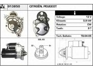 EDR 913850 starteris 
 Elektros įranga -> Starterio sistema -> Starteris
580298, 580299, 5802A0, 5802C2