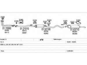 MTS C250404005139 išmetimo sistema 
 Išmetimo sistema -> Išmetimo sistema, visa