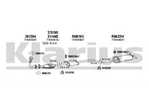 KLARIUS 720844U išmetimo sistema
