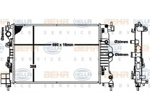 HELLA 8MK 376 792-761 radiatorius, variklio aušinimas