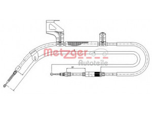 METZGER 10.9040 trosas, stovėjimo stabdys 
 Stabdžių sistema -> Valdymo svirtys/trosai
3BD 609 721