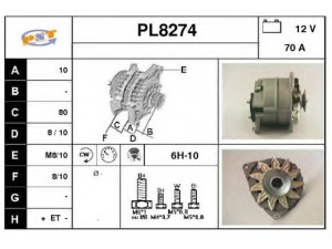 SNRA PL8274 kintamosios srovės generatorius
2871A145, 47020084