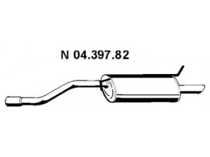 EBERSPÄCHER 04.397.82 galinis duslintuvas 
 Išmetimo sistema -> Duslintuvas
1 027 882, 1 055 111, 1 055 117