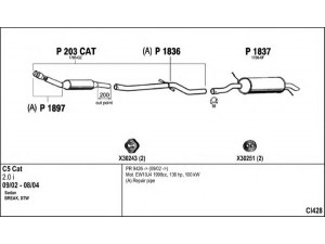FENNO CI428 išmetimo sistema 
 Išmetimo sistema -> Išmetimo sistema, visa