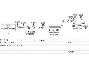 MTS C200191007914 išmetimo sistema 
 Išmetimo sistema -> Išmetimo sistema, visa