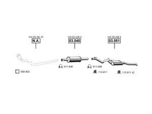 ASMET VA036710 išmetimo sistema 
 Išmetimo sistema -> Išmetimo sistema, visa
