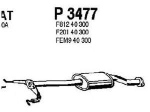 FENNO P3477 vidurinis duslintuvas 
 Išmetimo sistema -> Duslintuvas
F201-40-300, F202-40-300, F202-40-300B