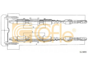COFLE 11.5855 trosas, stovėjimo stabdys 
 Stabdžių sistema -> Valdymo svirtys/trosai
522600, 522640, 90538629