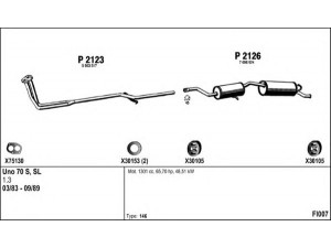 FENNO FI007 išmetimo sistema 
 Išmetimo sistema -> Išmetimo sistema, visa