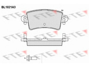 FTE BL1821A3 stabdžių trinkelių rinkinys, diskinis stabdys 
 Techninės priežiūros dalys -> Papildomas remontas
44060-00QAE, 1605982, 4403467, 77 01 206 763