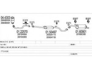 MTS C240275010496 išmetimo sistema 
 Išmetimo sistema -> Išmetimo sistema, visa