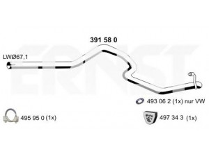 ERNST 391580 išleidimo kolektorius 
 Išmetimo sistema -> Išmetimo vamzdžiai
906 490 12 21, 2E0 253 681 Q