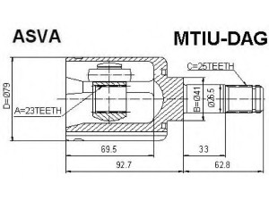 ASVA MTIU-DAG jungčių komplektas, kardaninis velenas 
 Ratų pavara -> Sujungimai/komplektas
MME 61499, MR911163, MR911163