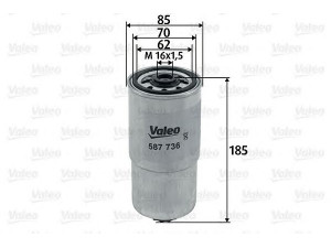 VALEO 587736 kuro filtras 
 Techninės priežiūros dalys -> Papildomas remontas
46807036, 9949267, 31300-3E200