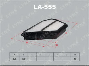 LYNXauto LA-555 oro filtras 
 Techninės priežiūros dalys -> Techninės priežiūros intervalai
17220-P04-000, 17220-P0A-000, 17220-P0A-A00