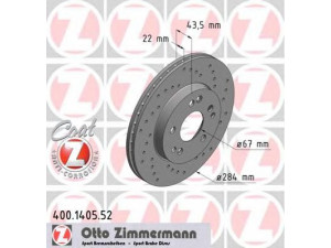 ZIMMERMANN 400.1405.52 stabdžių diskas 
 Stabdžių sistema -> Diskinis stabdys -> Stabdžių diskas
124 421 1612, 124 421 2712, 129 421 0312