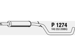 FENNO P1274 vidurinis duslintuvas 
 Išmetimo sistema -> Duslintuvas
1K0253209BQ, 1K0253209E, 1K0253209F