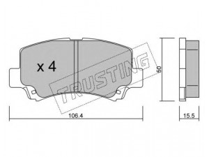 TRUSTING 434.0 stabdžių trinkelių rinkinys, diskinis stabdys 
 Techninės priežiūros dalys -> Papildomas remontas
55810-75F00, 55810-75F10, 55810-75F12
