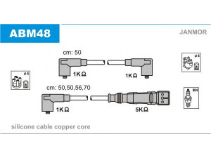 JANMOR ABM48 uždegimo laido komplektas 
 Kibirkšties / kaitinamasis uždegimas -> Uždegimo laidai/jungtys