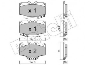 METELLI 22-0152-0 stabdžių trinkelių rinkinys, diskinis stabdys 
 Techninės priežiūros dalys -> Papildomas remontas
04465-60050, 04465-YZZAX, 04491-60110