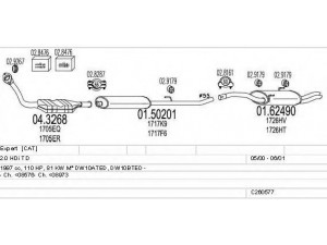 MTS C260577009793 išmetimo sistema 
 Išmetimo sistema -> Išmetimo sistema, visa