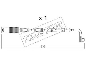 TRUSTING SU.205 įspėjimo kontaktas, stabdžių trinkelių susidėvėjimas 
 Stabdžių sistema -> Susidėvėjimo indikatorius, stabdžių trinkelės
34 35 6 762 252, 34 35 6 789 439