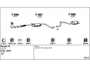 FENNO FO111 išmetimo sistema 
 Išmetimo sistema -> Išmetimo sistema, visa