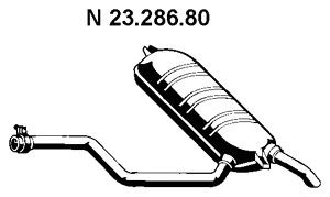 EBERSPÄCHER 23.286.80 galinis duslintuvas 
 Išmetimo sistema -> Duslintuvas
124 490 27 21, 124 491 82 01