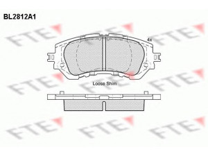 FTE BL2812A1 stabdžių trinkelių rinkinys, diskinis stabdys 
 Techninės priežiūros dalys -> Papildomas remontas
04465-0D150