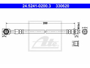 ATE 24.5241-0200.3 stabdžių žarnelė 
 Stabdžių sistema -> Stabdžių žarnelės
55 62 079, 90498331