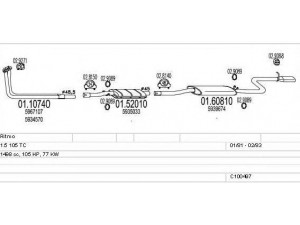MTS C100497013214 išmetimo sistema