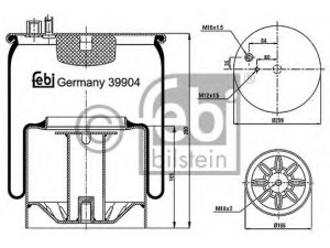 FEBI BILSTEIN 39904 dėklas, pneumatinė pakaba 
 Pakaba -> Pneumatinė pakaba
81.43600.6037
