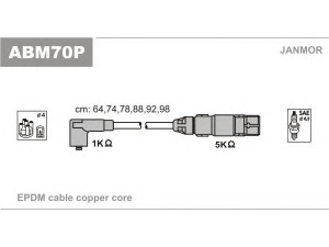 JANMOR ABM70P uždegimo laido komplektas 
 Kibirkšties / kaitinamasis uždegimas -> Uždegimo laidai/jungtys
021 905 409 F, 021 905 409 J, 021 905 409 N