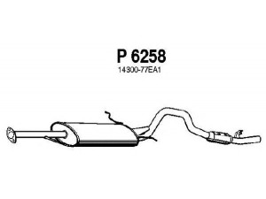 FENNO P6258 galinis duslintuvas 
 Išmetimo sistema -> Duslintuvas
14300-58B50, 14300-77EA1