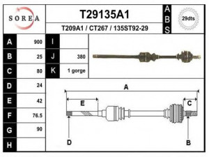 EAI T29135A1 kardaninis velenas