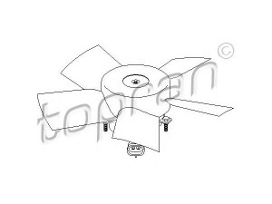 TOPRAN 207 321 ventiliatorius, radiatoriaus 
 Aušinimo sistema -> Oro aušinimas
09118120, 13 41 245, 13 41 309