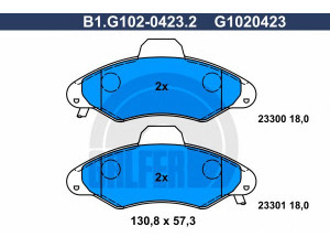 GALFER B1.G102-0423.2 stabdžių trinkelių rinkinys, diskinis stabdys 
 Techninės priežiūros dalys -> Papildomas remontas
1031781, 1048308, 1048309, 1130751