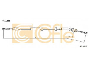 COFLE 10.9513 trosas, stovėjimo stabdys 
 Stabdžių sistema -> Valdymo svirtys/trosai
1634200885, 501210311C, A1634200885