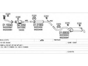 MTS C310178007099 išmetimo sistema 
 Išmetimo sistema -> Išmetimo sistema, visa