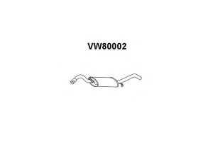 VENEPORTE VW80002 galinis duslintuvas 
 Išmetimo sistema -> Duslintuvas
165253609K, 165253609L